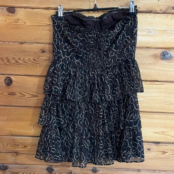 Guess Strapless Animal Leopard Print Dress medium - Picture 2 of 5